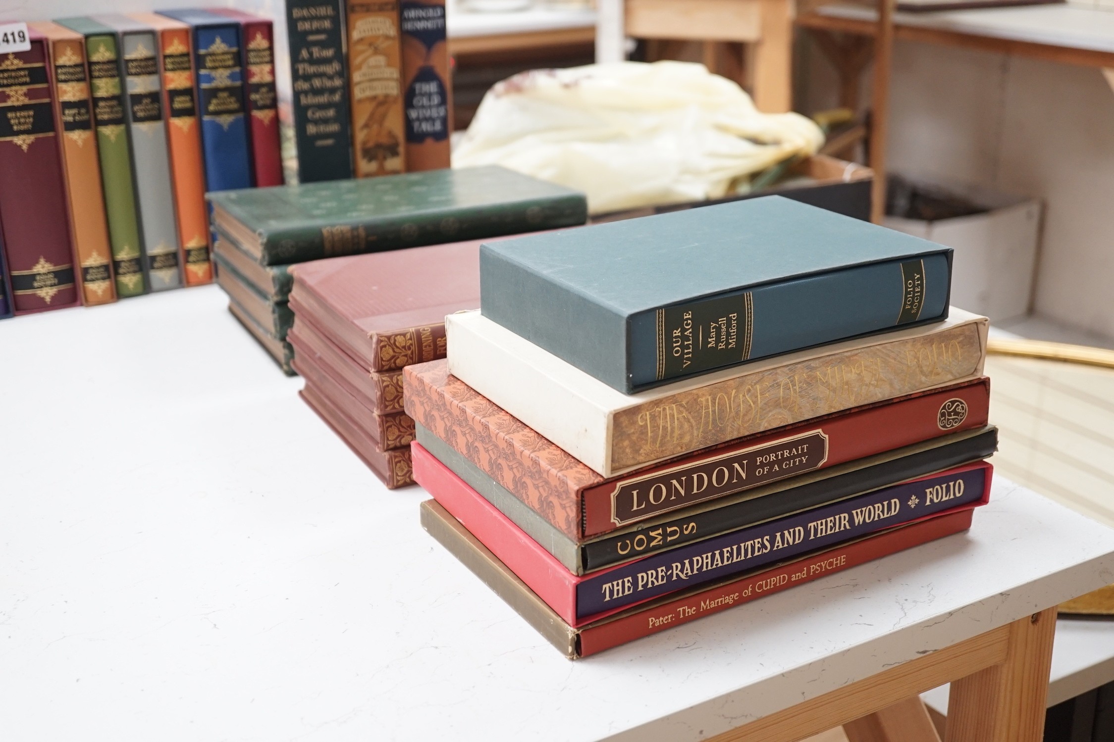 A quantity of Anthony Trollope and Graham Greene novels, together with others